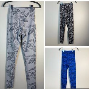 Aerie Offline 7/8 Women Leggings S/P‎ Yoga Gray Floral Blue Bundle Casual Active